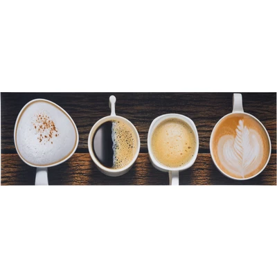 Abbildung von andiamo Teppich Läufer Kitchen mit ruschhemmender Rückseite Küchenteppich PVC Küchenläufer Flur Teppichläufer 50 x 150 cm Kaffeetassen