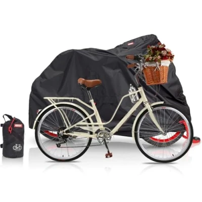 Abbildung von BARTSTR Fahrradabdeckung wasserdicht, Wetterfeste Fahrradgarage aus reißfestem Material, Oxford Fahrradplane Extra stark, hoher UV Schutz, Schutzhülle für 1 Fahrrad bis 29&quot; Zoll 210x125x75 cm