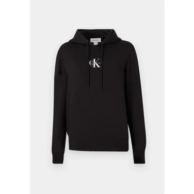 Abbildung von Calvin Klein Jeans Monologo Hoodie Sweatshirt, Damen, Größe: XS, Black