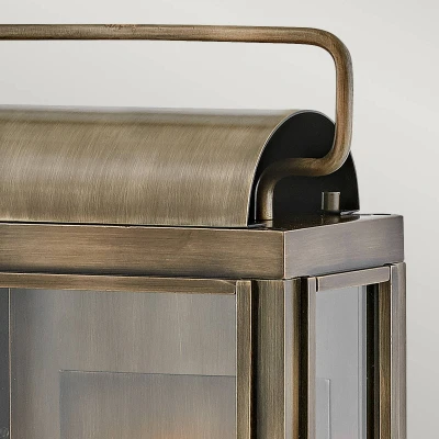 Abbildung von Hinkley HK Sag Harbor M BU Wandleuchte E14 40W IP44 Aluminium, klares Glas; Bronze brüniert lackiert L:14cm B:22.8cm Ø22.8cm dimmbar