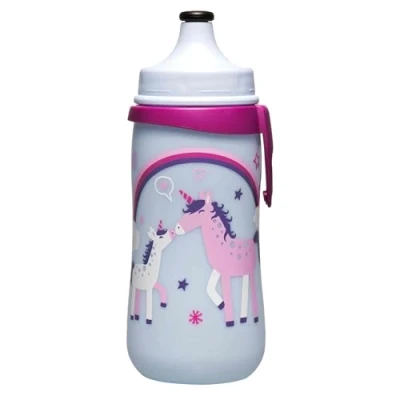 Abbildung von nip Trinkbecher Kids Cup mit Push Pull, 18 Monate, 330 ml, Einhorn, Rosa