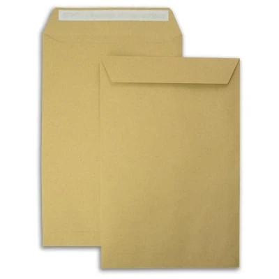 Abbildung von 50x Versandtaschen DIN C4 Briefumschläge für A4 braun peal&amp;seal Klebestreifen ohne Fenster 324x229mm 90g/m2