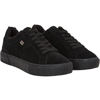 Abbildung von Tommy Hilfiger Damen Vulcanized Sneaker Suede Schuhe, Schwarz (Black), 37
