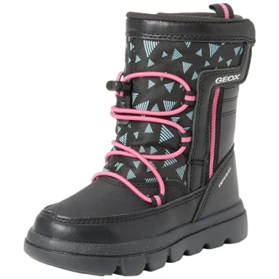 Abbildung von Geox J WILLABOOM Girl B A Ankle Boot, Black/Fuchsia, 34 EU