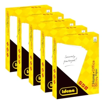 Abbildung von Idena 90950 Kopierpapier A4, 5 Packungen je 500 Blatt 80g/m², weißes Druckerpapier für Laser &amp; Inkjetdrucker