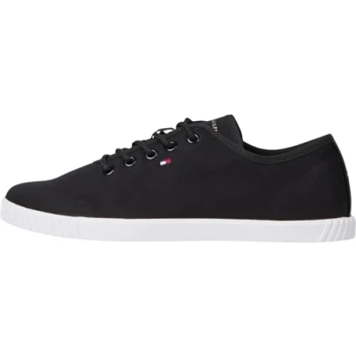 Abbildung von Tommy Hilfiger Sneaker Sportlicher Schnürer, Damen, Größe: 39, Black Baumwolle