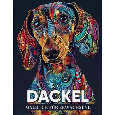 Abbildung von Dackel Malbuch für Erwachsene: 50 Einzigartige Malvorlagen mit Dackelmotiven Entspannung und Tierliebhaber Kunsttherapie ( Hunderassen Erwachsene Jugendliche )