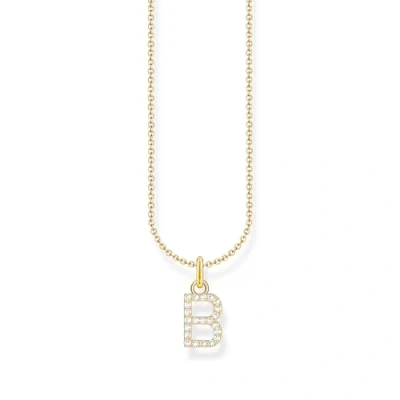 Abbildung von THOMAS SABO Kette mit Anhänger »Buchstabe, KE2240 KE2265 051 14 L45V, 414 L45V«, Zirkonia (synth.)