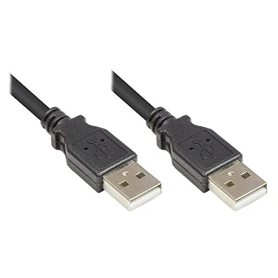 Abbildung von Good Connections Anschlusskabel USB 2.0 Stecker A an Folien und Geflechtschirmung, Kupferadern (OFC) High Speed bis zu 480 Mbit/s schwarz, 5 m