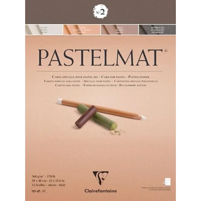 Abbildung von Clairefontaine 96008C Zeichenblock Pastelmat (12 Blatt, 30 x 40 cm, 360 g, mit 4 transparenten Trennblättern, Spezielkarton ideal fur Pastell und Kreide) braun, anthrazit, weiß hellbraun