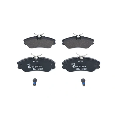 Abbildung von ATE 13.0460 2862.2 Bremsbelagsatz exkl. Verschleißwarnkontakt mit Bremssattelschrauben PEUGEOT: 206 Hatchback, 207 SW