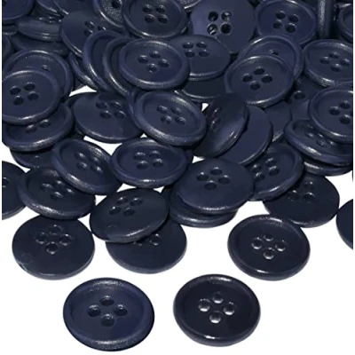 Abbildung von AERZETIX C56515 100 runde Nähknöpfe Ø15x3 mm mit 4 Löchern Farbe Indigoblau 24L L24 aus kunststoff Öffnung 2 kurzwaren nähen kleidung mode strickwaren dekoration