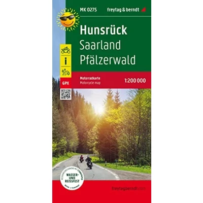 Abbildung von Hunsrück, Motorradkarte 1:200.000, freytag &amp; berndt: Saarland Pfälzerwald, Toureninfos, GPX Tracks, wasserfest und reißfest (freytag berndt Motorradkarten)