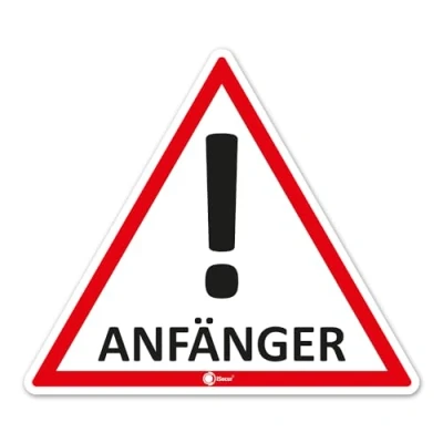 Abbildung von iSecur Fahrzeug Aufkleber Anfänger I 12,6 x 11 cm hin_289 Vorsicht Achtung Fahranfänger selbstklebend für Kfz Auto LKW wetterfest Fahrschüler