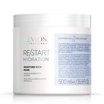 Abbildung von RE/START Hydration Moisture Rich Mask, 500 ml, feuchtigkeitsspendende Haarmaske für trockenes Haar, Maske lang anhaltende &amp; reichhaltige Pflege, regenerierende Haarkur gegen Frizz