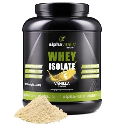 Abbildung von Whey Protein Isolate Pulver Vanille H²O optimiert 84,0% Protein! Zuckerfrei Fettfrei 1000g WPI ohne Aspartam oder Cyclamat