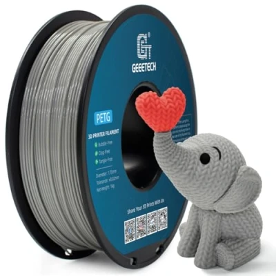 Abbildung von GEEETECH PETG Filament 1,75 mm Grau 1 kg Spool für 3D Drucker, Drucker Maßgenauigkeit +/ 0,02