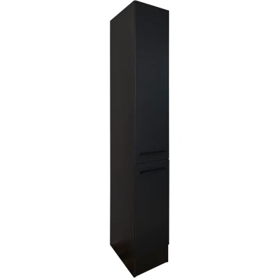Abbildung von JAZZ 8 Moderner Apothekerschrank Küche in Schwarz matt Geräumiger Hochschrank Küchenschrank mit viel Stauraum 30 x 211 57 cm (B/H/T)