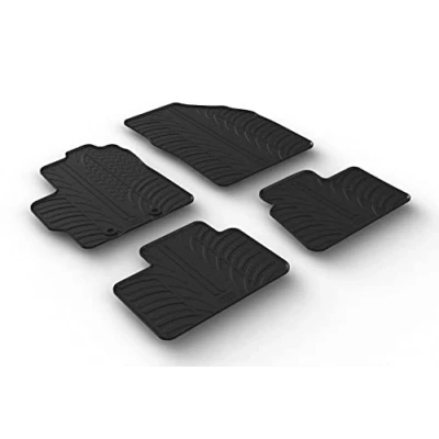 Abbildung von Gledring 0877 Fußmattensatz Gummi vorne und hinten 4 schwarz 750mm 550mm