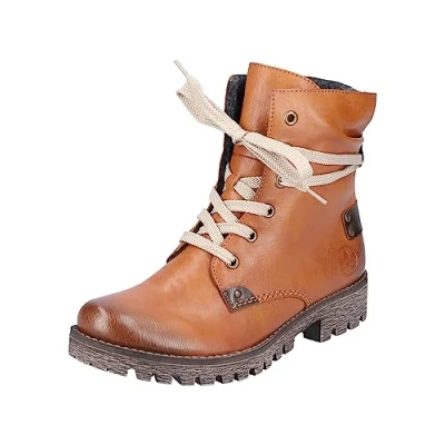 Abbildung von Rieker Damen Schnürstiefeletten 78530, Frauen Stiefeletten,Kurzstiefel,uebergangsschuhe,uebergangsstiefel,Chukka Boots,braun (24),39 EU / 6 UK