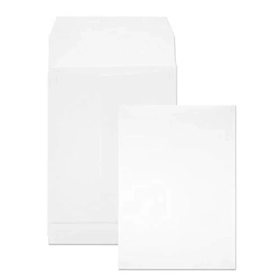 Abbildung von Netuno 50 x weiße Faltentaschen DIN B5 176x 250 mm 120g Kapazität Versandtaschen haftklebend Falten Umschläge Briefumschläge mit Bodenfalte Brief Kuverts Umschlagtaschen Weiß