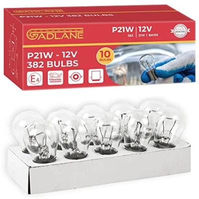 Abbildung von GADLANE 382 P21W BA15S Glühlampe 12v 21w Auto Van Bremsheckanzeige Rücknebel 10er Pack