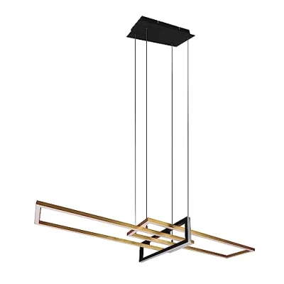 Abbildung von Trio Leuchten LED Pendelleuchte Salinas 320310308, Metall Messing/Schwarz matt, inkl. 34 Watt LED, Switch Dimmer