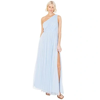 Abbildung von Anaya with Love Damen Womens Ladies Maxi One Cold Shoulder Dress Slit Split Sleeveless Prom Wedding Guest Bridesmaid Ball Evening Gown Kleid, Light Blue, 40