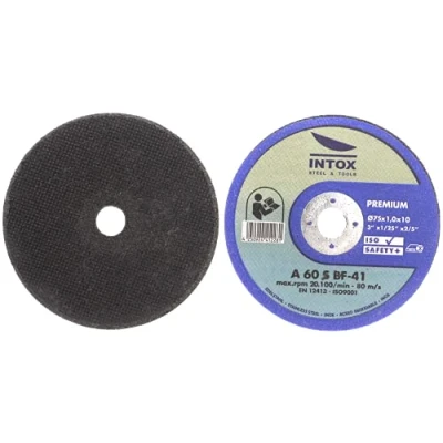 Abbildung von INTOX 75mm x 1,0mm Trennscheiben 25er Pack für Metall, Stahl &amp; Edelstahl Dünne Akku Flexscheiben, Premium INOX Scheiben Winkelschleifer