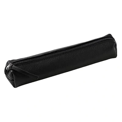 Abbildung von Clairefontaine 410001C Schlampermäppchen slim (aus Leder, 4x2,5x19,5 cm) 1 Stück schwarz
