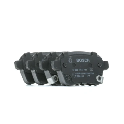 Abbildung von BOSCH 0 986 494 747 Bremsbelagsatz Low Metallic mit integriertem Verschleißwarnkontakt, akustischer Verschleißwarnung Schrauben Zubehör