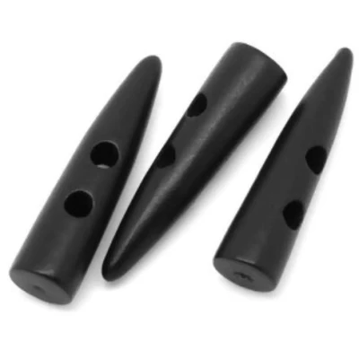 Abbildung von Handarbeit Lieblingsladen 15 Stück edle Holzknöpfe Knebelknöpfe oval 5,3 x 1,3 cm schwarz Knebel 2 Löcher längliche Knöpfe zum annähen nähen und basteln Jackenknöpfe Mantelknöpfe