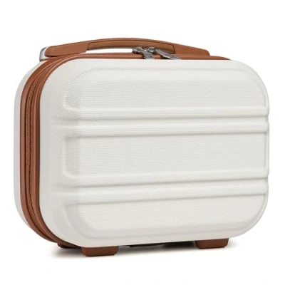 Abbildung von Kono Kosmetikkoffer Schminkkoffer Box Organizer Beauty Case, cremeweiß, 30,5 cm,