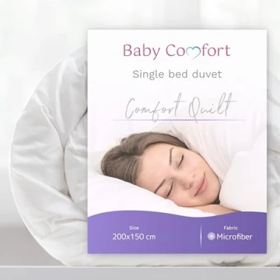 Abbildung von Baby Comfort Steppdecke für alle Jahreszeiten 150 x 200 cm Einzelbett Größe Anti Allergien