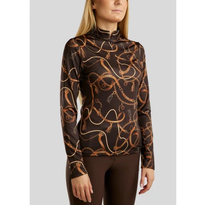 Abbildung von Montar Poloshirt Haily Bridle Print Lange Ärmel Braun