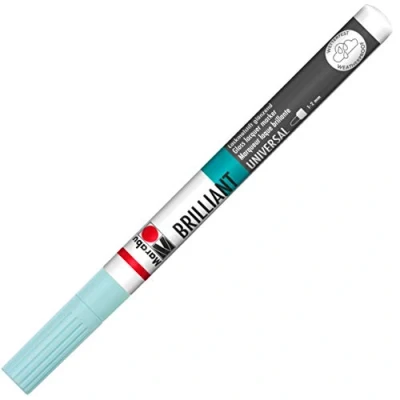 Abbildung von Marabu 01210031255 Brilliant Painter, aquamarin 255, Strichstärke ca. 1 2 mm, Universeller Lackmalstift, glänzend, deckend, wetterfest, lichtecht, schnell trocknend, für verschiedene Oberflächen