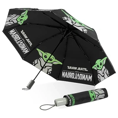 Abbildung von The Mandalorian Regenschirm Kinder Schulranzen Faltbar Automatik Taschenschirme Kinderschirm Schulkind Star Wars Grogu