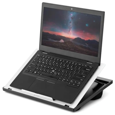 Abbildung von Navaris Laptop Tisch Ablage aus Kunststoff Bett Couch Unterlage für Tablet 37,6x28x5,8cm Laptopunterlage Laptopkissen 8 Verschiedene Stufen Weiß