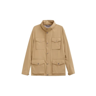 Abbildung von bugatti ÜBERGANGSFELD MIT Stretch &amp; Stehkragen Übergangsjacke, Herren, Größe: 54, Beige