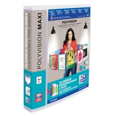 Abbildung von Oxford Ringbuch A4, polyvision maxi, 4 Ringe, cm Rücken, transparent, farblos