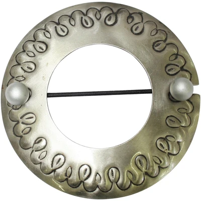 Abbildung von GARDINIA Dekospange Ring, Vorhang Raffhalter zum Dekorieren und Raffen von Stoffen Vorhängen, Ø 12 cm, Metall, Edelstahl Optik