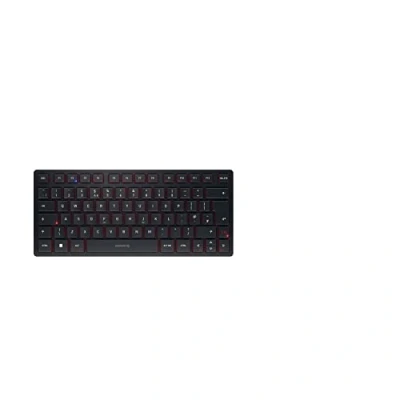 Abbildung von CHERRY KW 9200 MINI, Kompakte Multi Device Tastatur für bis zu 4 Geräte, UK Layout (QWERTY), Bluetooth, 2,4 GHz oder Kabel, Wiederaufladbar, Schwarz