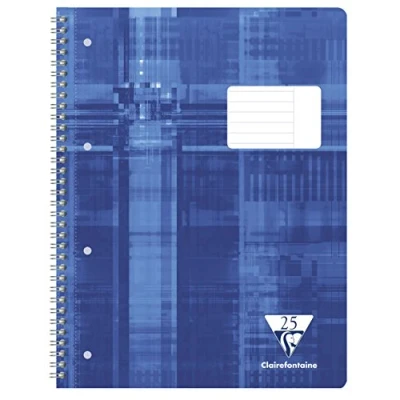 Abbildung von Clairefontaine 68225C Notizbuch mit Spiralen STUDIUM A4 Innenraum gestreiften Horizontaler Rand 160 Seiten, Farbe blau