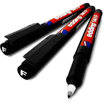 Abbildung von Permanentstift Edding 141F Permanent Pen feine 0,6 mm große Stiftspitze 3 Stück, schwarz