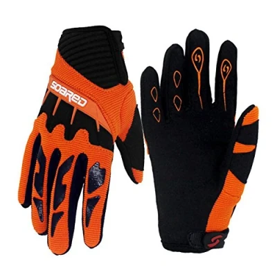 Abbildung von Gtopart Atmungsaktiv 50g Kinder Fahrradhandschuh, Skateboard Handschuhe, Rollschuhhandschuhe (orange, M)