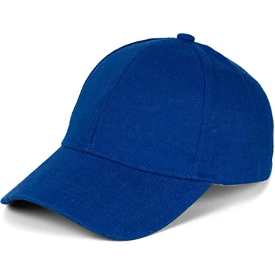 Abbildung von styleBREAKER Unisex Leinen Baseball Cap Einfarbig, 6 Panel Basecap, Metallschnalle verstellbar 04023089, Farbe:Royalblau