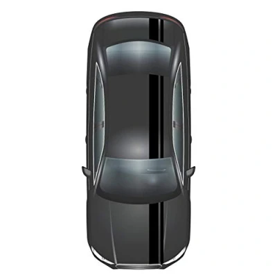 Abbildung von Finest Folia Rennstreifen Racing Stripes 5mx15cm und 10mx5cm Rallystreifen Viperstreifen für Fahrzeuge Auto Kfz Zubehör Tuning Streifen Motorhaube Dach Heck (Schwarz Glanz)