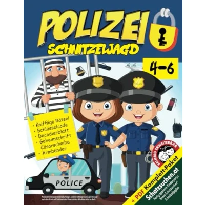 Abbildung von Polizei Schnitzeljagd Kindergeburtstag 4 6 Jahre: Schnappt eure Lupe: Die Jagd nach dem Schatz mit Schlüsselcode, Cäsarscheibe Alle Materialien im Buch. (Bravo Schatzsuche)