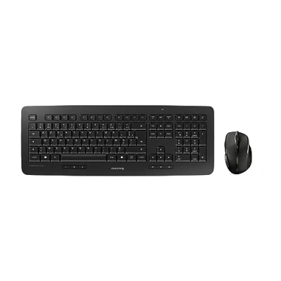 Abbildung von CHERRY DW 5100, Kabelloses Tastatur Maus Set, Belgisches Layout (AZERTY), 2,4 GHz Funk, Plug &amp; Play, Ergonomische Rechtshändermaus, Batteriebetrieben, Schwarz