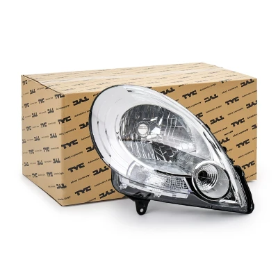 Abbildung von TYC 20 1399 15 2 Scheinwerfer rechts H4, P21/5W chrom mit Tagfahrlicht für Rechtsverkehr ohne Elektromotor RENAULT: Kangoo II Be Bop kfzteile, mister